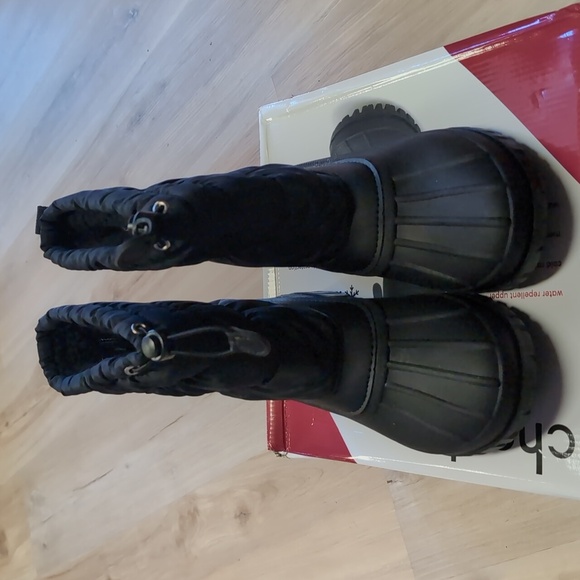 CHOOKA WOMEN'S NYLON PUFFER MID COLD WEATHER BOOT - BLACK - Picture 2 of 7